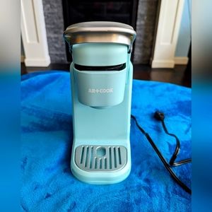 Like-New AR+COOK Single Serve K-Cup Coffee Maker Aqua Color